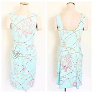 J. McLaughlin Sheath Dress in Mint Coral Rope Sz 6